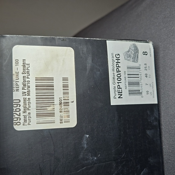 Demonia Plant Neptunez 100 UV Unisex Platform Purple Glitter Hologram Sneakers - Picture 15 of 16